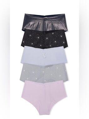 Victoria's Secret 5-Pack No Show Cheeky Panties- Metallics & Pastel NWT